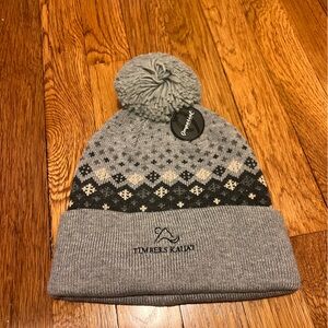 Timbers Kauai Gray Knit Beanie with Pom Pom